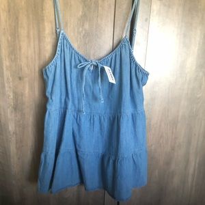 Women’s TALL L denim tank new with tags